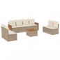 Preview: 9-tlg. Garten-Sofagarnitur mit Kissen Beige Poly Rattan