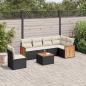 Preview: ARDEBO.de - 7-tlg. Garten-Sofagarnitur mit Kissen Schwarz Poly Rattan