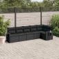 Preview: ARDEBO.de - 6-tlg. Garten-Sofagarnitur mit Kissen Schwarz Poly Rattan