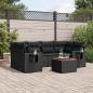 Preview: ARDEBO.de - 7-tlg. Garten-Sofagarnitur mit Kissen Schwarz Poly Rattan