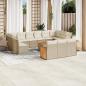 Preview: ARDEBO.de - 14-tlg. Garten-Sofagarnitur mit Kissen Beige Poly Rattan