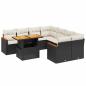 Preview: 9-tlg. Garten-Sofagarnitur mit Kissen Schwarz Poly Rattan