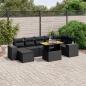 Preview: ARDEBO.de - 8-tlg. Garten-Sofagarnitur mit Kissen Schwarz Poly Rattan