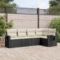 Preview: ARDEBO.de - 5-tlg. Garten-Sofagarnitur mit Kissen Schwarz Poly Rattan