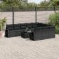 Preview: ARDEBO.de - 11-tlg. Garten-Sofagarnitur mit Kissen Schwarz Poly Rattan