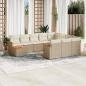 Preview: ARDEBO.de - 11-tlg. Garten-Sofagarnitur mit Kissen Beige Poly Rattan