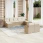 Preview: ARDEBO.de - 9-tlg. Garten-Sofagarnitur mit Kissen Beige Poly Rattan