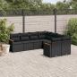 Preview: ARDEBO.de - 8-tlg. Garten-Sofagarnitur mit Kissen Schwarz Poly Rattan