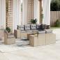 Preview: ARDEBO.de - 9-tlg. Garten-Sofagarnitur mit Kissen Beige Poly Rattan