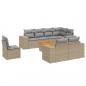 Preview: 9-tlg. Garten-Sofagarnitur mit Kissen Beige Poly Rattan