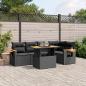 Preview: ARDEBO.de - 6-tlg. Garten-Sofagarnitur mit Kissen Schwarz Poly Rattan