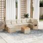 Preview: ARDEBO.de - 8-tlg. Garten-Sofagarnitur mit Kissen Beige Poly Rattan