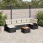 Preview: ARDEBO.de - 8-tlg. Garten-Sofagarnitur mit Kissen Schwarz Poly Rattan