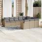 Preview: ARDEBO.de - 10-tlg. Garten-Sofagarnitur mit Kissen Beige Poly Rattan