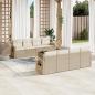 Preview: ARDEBO.de - 9-tlg. Garten-Sofagarnitur mit Kissen Beige Poly Rattan