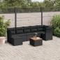 Preview: ARDEBO.de - 8-tlg. Garten-Sofagarnitur mit Kissen Schwarz Poly Rattan