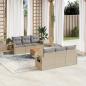 Preview: ARDEBO.de - 7-tlg. Garten-Sofagarnitur mit Kissen Beige Poly Rattan