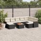 Preview: ARDEBO.de - 10-tlg. Garten-Sofagarnitur mit Kissen Schwarz Poly Rattan