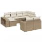 Preview: 11-tlg. Garten-Sofagarnitur mit Kissen Beige Poly Rattan