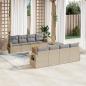 Preview: ARDEBO.de - 9-tlg. Garten-Sofagarnitur mit Kissen Beige Poly Rattan