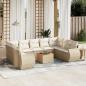 Preview: ARDEBO.de - 10-tlg. Garten-Sofagarnitur mit Kissen Beige Poly Rattan