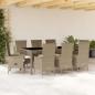 Preview: ARDEBO.de - 9-tlg. Garten-Essgruppe mit Kissen Beige Poly Rattan