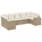 Preview: 7-tlg. Garten-Sofagarnitur mit Kissen Beige Poly Rattan