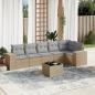 Preview: ARDEBO.de - 7-tlg. Garten-Sofagarnitur mit Kissen Beige Poly Rattan