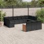 Preview: ARDEBO.de - 13-tlg. Garten-Sofagarnitur mit Kissen Schwarz Poly Rattan