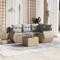 Preview: ARDEBO.de - 5-tlg. Garten-Sofagarnitur mit Kissen Beige Poly Rattan