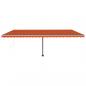 Preview: Markise Manuell Einziehbar mit LED 600x300 cm Orange Braun