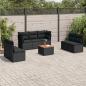 Preview: ARDEBO.de - 8-tlg. Garten-Sofagarnitur mit Kissen Schwarz Poly Rattan