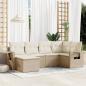 Preview: ARDEBO.de - 6-tlg. Garten-Sofagarnitur mit Kissen Beige Poly Rattan