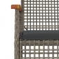 Preview: 7-tlg. Garten-Essgruppe mit Kissen Grau Poly Rattan