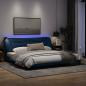 Preview: Bettgestell mit LED Blau 200x200 cm Stoff