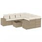 Preview: 9-tlg. Garten-Sofagarnitur mit Kissen Beige Poly Rattan