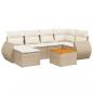 Preview: 7-tlg. Garten-Sofagarnitur mit Kissen Beige Poly Rattan