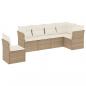 Preview: 6-tlg. Garten-Sofagarnitur mit Kissen Beige Poly Rattan