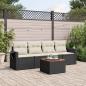 Preview: ARDEBO.de - 5-tlg. Garten-Sofagarnitur mit Kissen Schwarz Poly Rattan