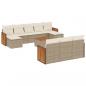 Preview: 11-tlg. Garten-Sofagarnitur mit Kissen Beige Poly Rattan