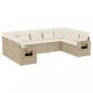 Preview: 9-tlg. Garten-Sofagarnitur mit Kissen Beige Poly Rattan