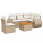 Preview: 6-tlg. Garten-Sofagarnitur mit Kissen Beige Poly Rattan