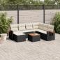 Preview: ARDEBO.de - 8-tlg. Garten-Sofagarnitur mit Kissen Schwarz Poly Rattan