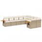 Preview: 9-tlg. Garten-Sofagarnitur mit Kissen Beige Poly Rattan