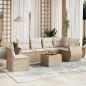 Preview: ARDEBO.de - 7-tlg. Garten-Sofagarnitur mit Kissen Beige Poly Rattan