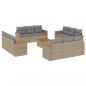 Preview: 13-tlg. Garten-Sofagarnitur mit Kissen Beige Poly Rattan