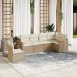 Preview: ARDEBO.de - 6-tlg. Garten-Sofagarnitur mit Kissen Beige Poly Rattan