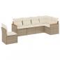 Preview: 6-tlg. Garten-Sofagarnitur mit Kissen Beige Poly Rattan