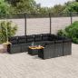 Preview: ARDEBO.de - 11-tlg. Garten-Sofagarnitur mit Kissen Schwarz Poly Rattan