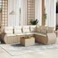 Preview: ARDEBO.de - 7-tlg. Garten-Sofagarnitur mit Kissen Beige Poly Rattan